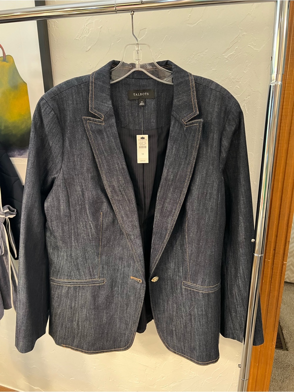 Talbots Dark Blue Denim Blazer Jacket